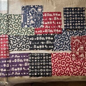 Colorful Patterned Asian Fabric Squares